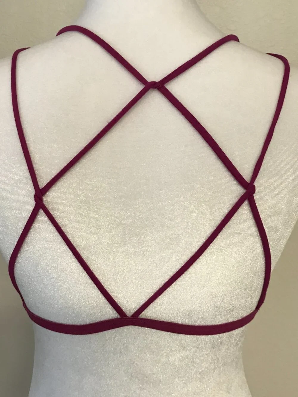 Free People Intimately High Neck Strappy Back Bralette M/L Magenta